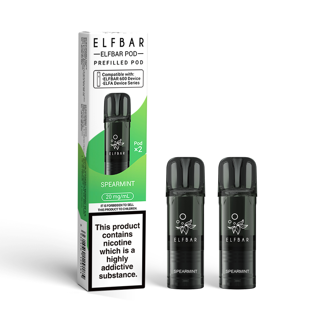 Elf Bar 600 Spearmint replacement prefilled pods two-pack