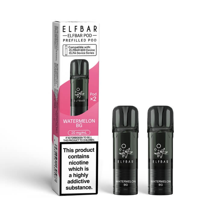 Elf Bar 600 Watermelon BG replacement prefilled pods two-pack