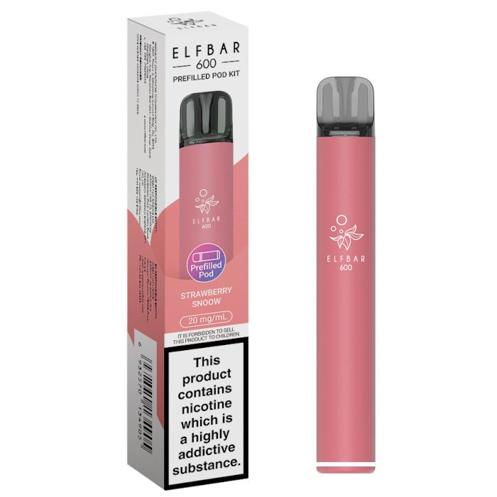 Elf Bar 600 Strawberry Snoow rechargeable prefilled pod kit