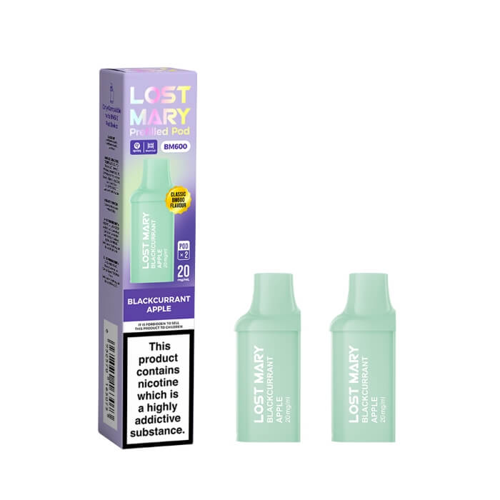 Lost Mary BM600 Blackcurrant Apple prefilled replacement pods, pack of two