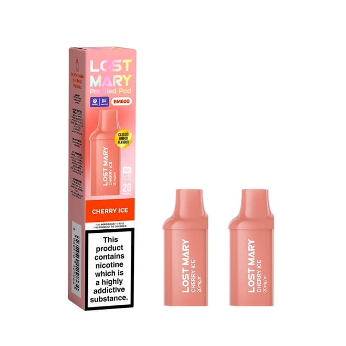 Lost Mary BM600 Cherry Ice prefilled replacement pods, pack of two