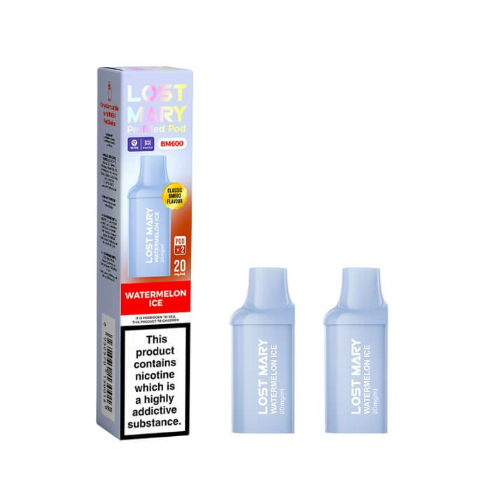 Lost Mary BM600 Watermelon Ice prefilled replacement pods, pack of two