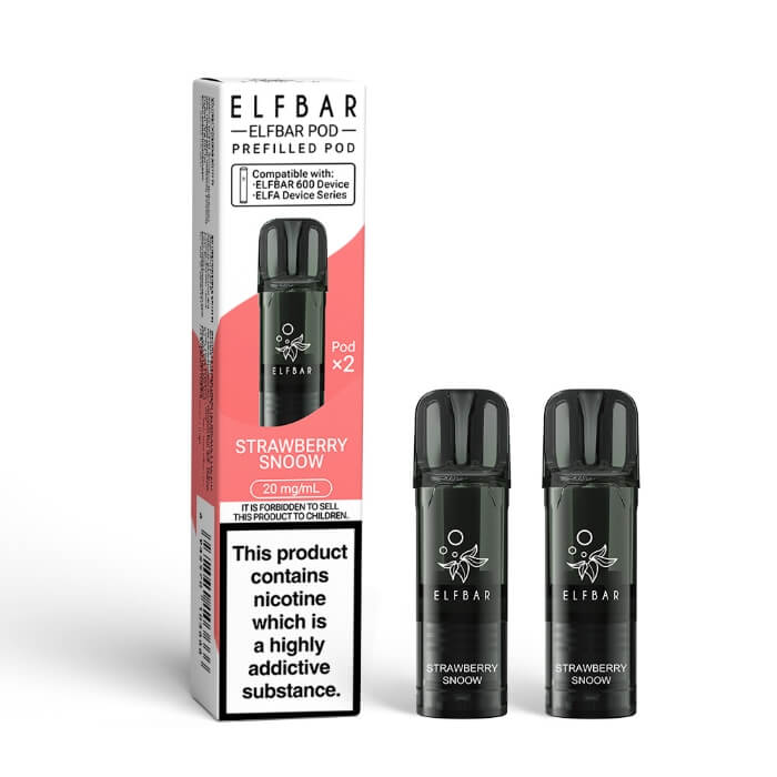 Elf Bar 600 Strawberry Snoow replacement prefilled pods two-pack